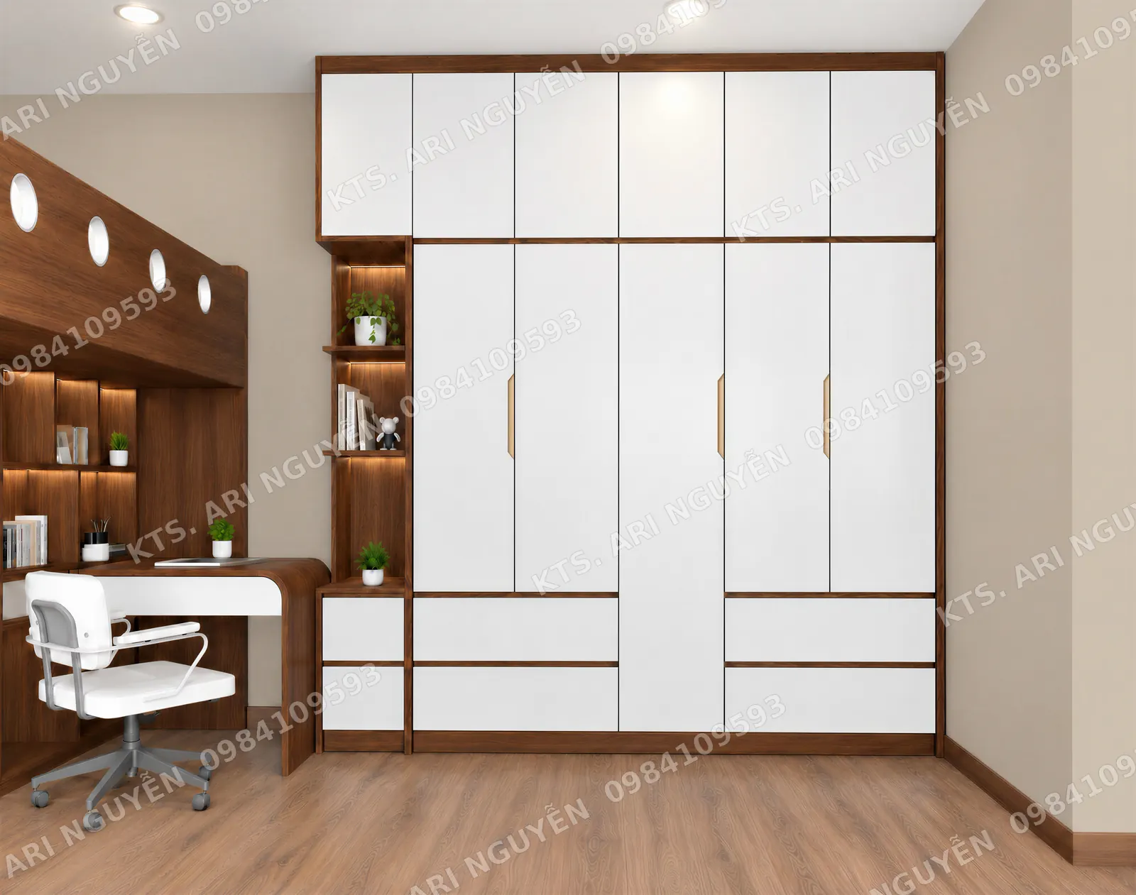 Tủ áo & bàn học phòng trẻ
